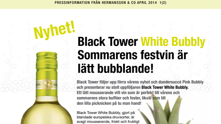 Black Tower White Bubbly - sommarens festvin!