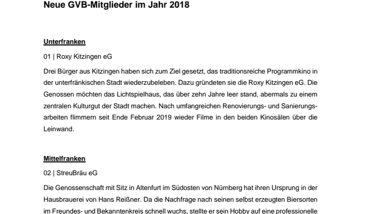 Neugründungen 2018