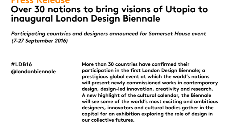 London Design Biennale Press Release 22 March 
