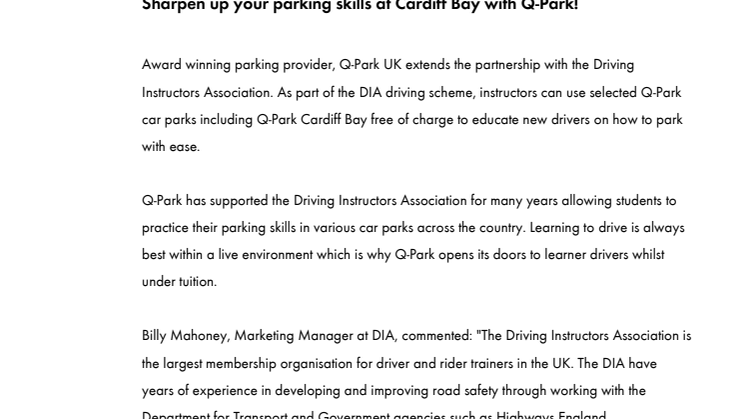 Sharpen up your parking skills at Cardiff Bay with Q-Park!