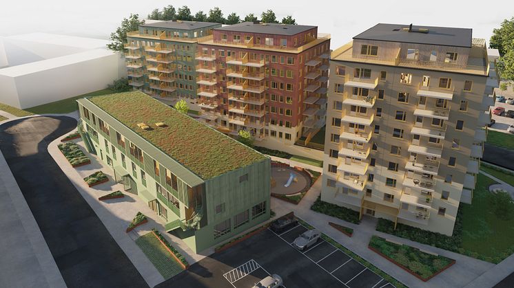 I Kvarteret Hämpling bygger Hökerum Bygg 211 nya bostäder. Det blir en mix av ettor, tvåor och treor. En del av projektet kommer troligen att byggas till ett LSS boende.