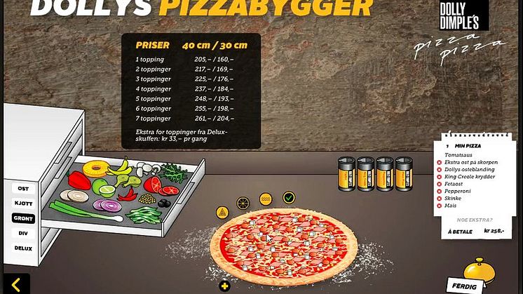 Dollys Pizzabygger, et helt unikt bestillingssystem fra Dolly Dimple's