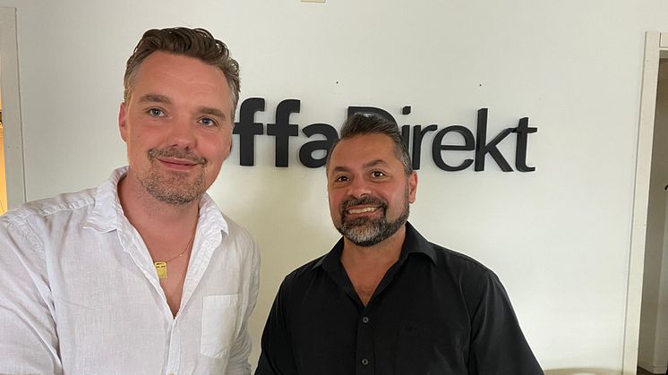 Fredrik Andersson, vd för Envirozone Workforce AB, och Roberto Mazzarella, vd för SoffaDirekt.