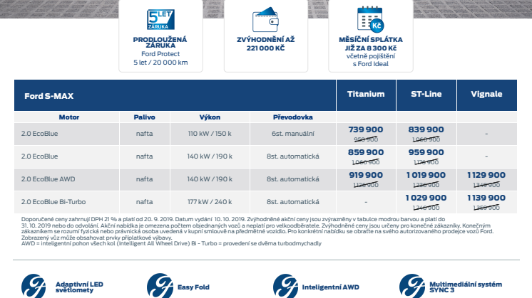 Ceník Ford S-MAX