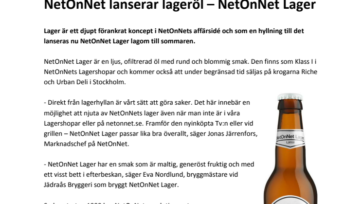 NetOnNet lanserar lageröl – NetOnNet Lager