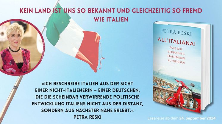 Petra Reskis neues Buch "All'Italiana!": Lesereise ab Sept. 24