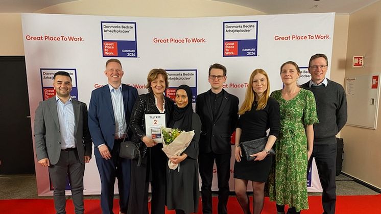 Det var glade medarbejdere fra DHL, der ved en prisuddeling modtog Great Place to Works anerkendelse for at være en af de bedste arbejdspladser i Danmark