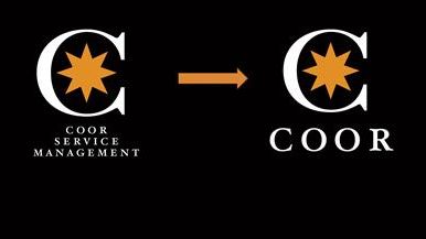 Coor ændrer nu sit gamle logo ved at fjerne ”Service Management” og vil fremover kun anvende det noget kortere ”Coor”. 
