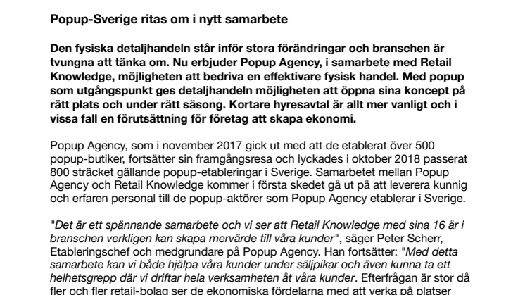 ​Popup-Sverige ritas om i nytt samarbete