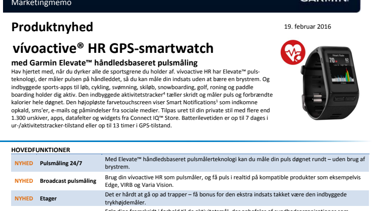 Garmin vívoactive® HR GPS-smartwatch