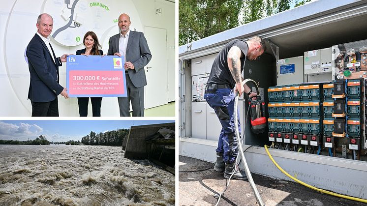 Hochwasserkatastrophe trifft Region: Dank an Einsatzkräfte, Behörden und Hilfsorganisationen – LEW spendet 300.000 Euro als Soforthilfe für Betroffene an Kartei der Not  