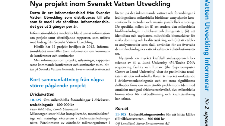SVU:s Informationsblad Nr 2 september 2012