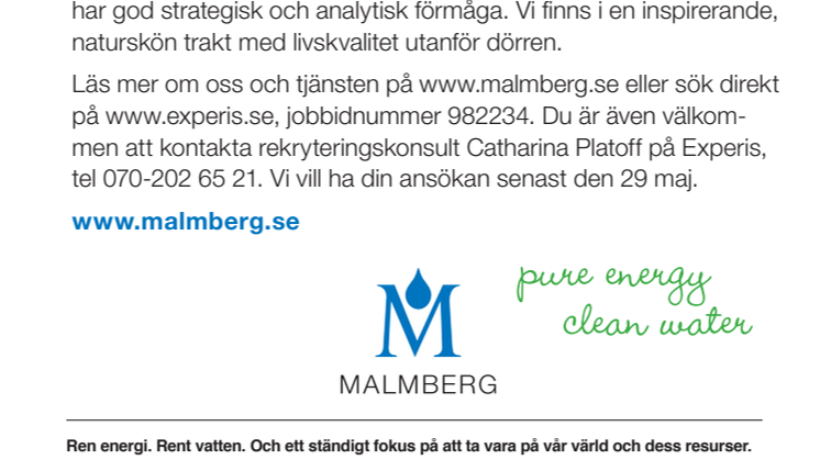 Malmberg söker ny CFO