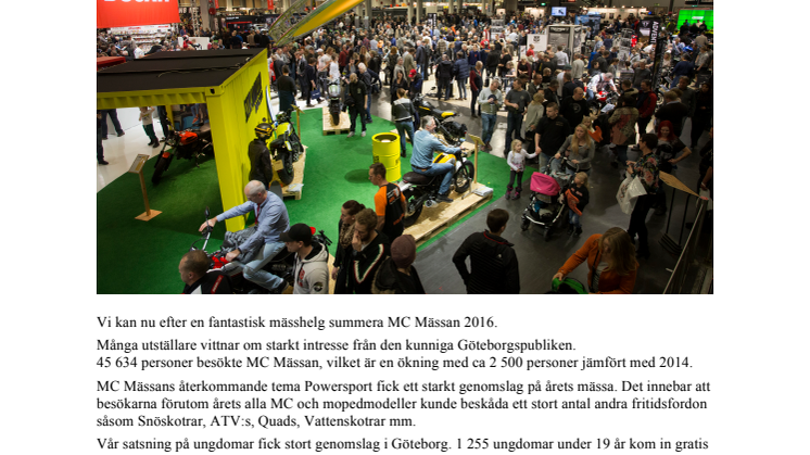 Pressrelease efter MC Mässan 2016 i Göteborg