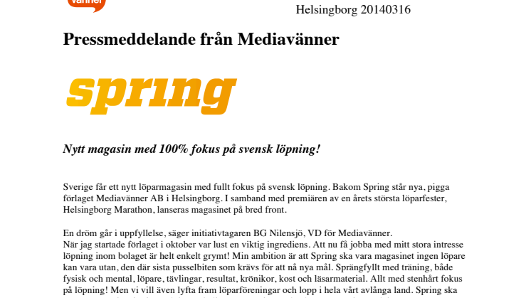Nytt magasin med 100% fokus på svensk löpning!