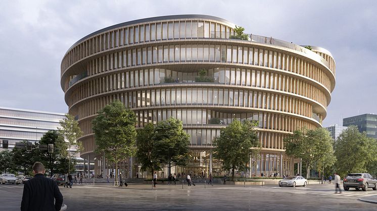 I Forskarens bottenvåning flyttar Tekniska museet och Urban Deli ihop våren 2024. Bild: 3XN Architects 
