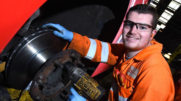 Nathan Smith, a third-year engineering apprentice based at Go North East's Chester-le-Street depot