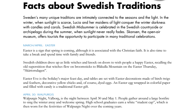 Facts: About traditions, holidays and food in Sweden
