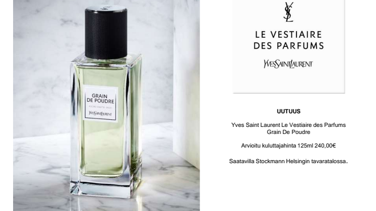 Lehdistötiedote Yves Saint Laurent Le Vestiaire des Parfums Grain De Poudre