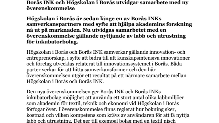 PM - Borås INK och Högskolan i Borås utvidgar samarbete med ny överenskommelse_AB.pdf