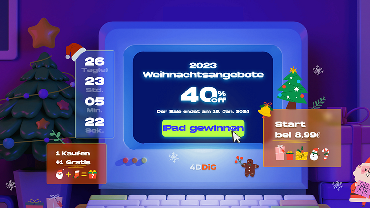 2023 Weihnachtsangebote: Preise fallen auf 8,99€, und gewinnen Sie mit einem kostenlosen iPad Pro