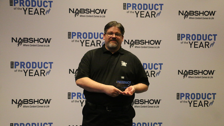 Tim Conway, VP Americas, Adder accepts the NAB Product of the Year Award