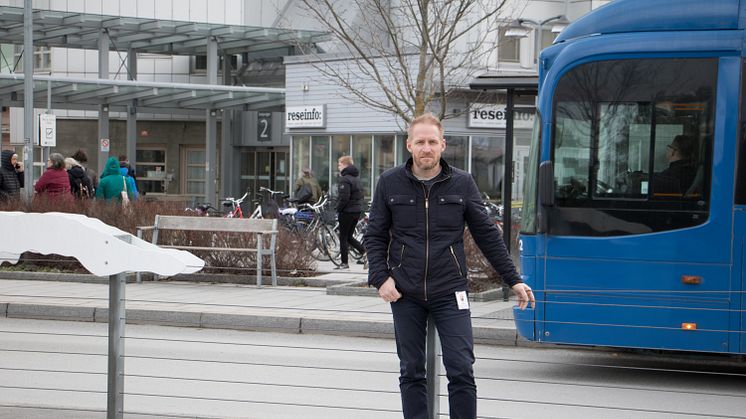 En av testresenärerna var Klas Sjöberg, som även i fortsättningen vill åka kollektivt till jobbet.