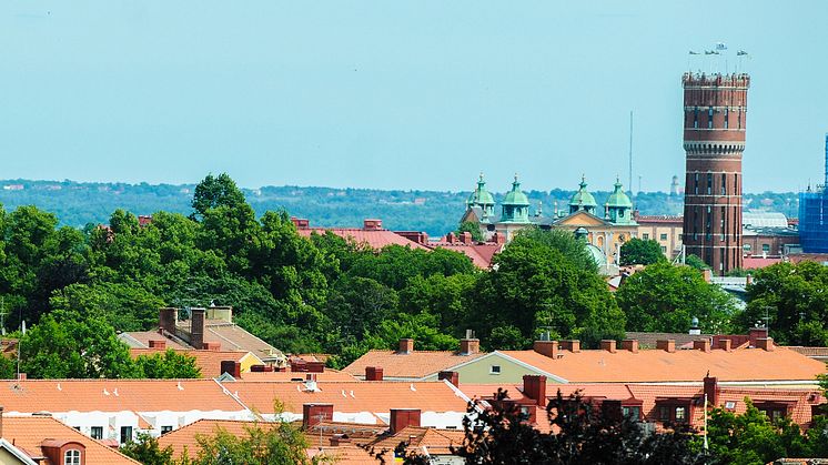 Utsiktbild, Gamla Vattentornet, hustak, Kalmar