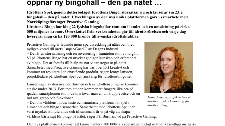 Ledande svenska bingoexperten öppnar ny bingohall – tar succén ut på nätet … 