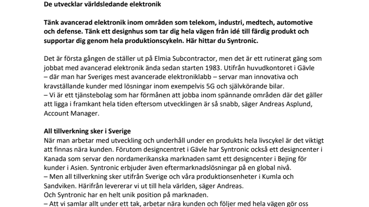 De utvecklar världsledande elektronik