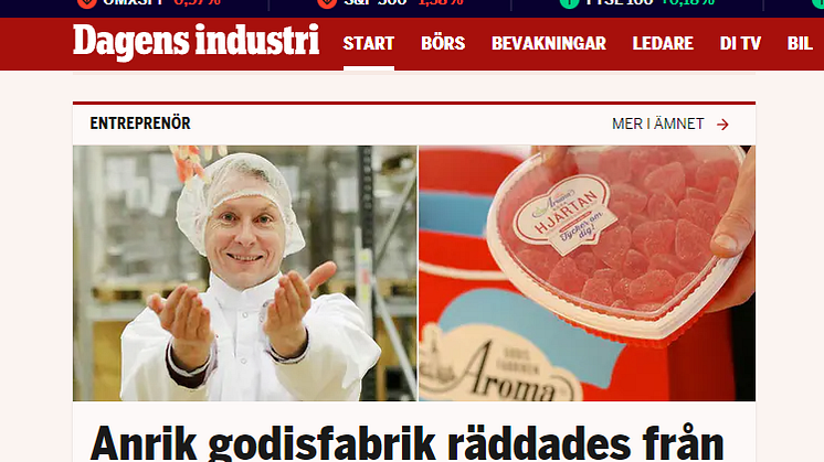 Anrik godisfabrik räddades från holländskt haveri