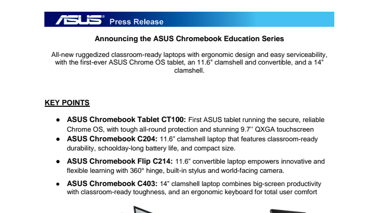 Announcing the ASUS Chromebook Education Series