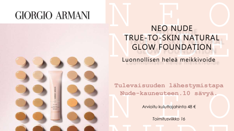 Lehdistötiedote Giorgio Armani Neo Nude Natural Glow Foundation