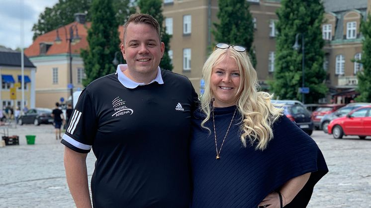 Marc Sätre, VD Västerås Padel Arena och Maria Fors, VD Västerås Citysamverkan.