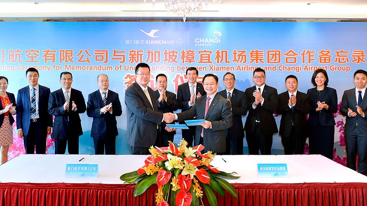 Changi Airport Group and Xiamen Airlines sign Memorandum of Understanding to grow traffic between Singapore and China