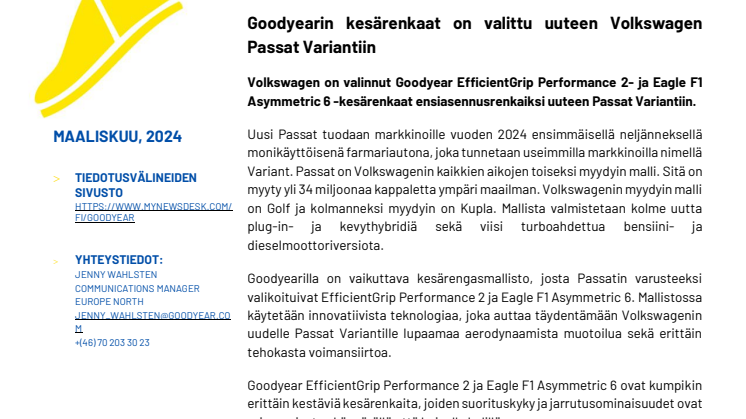 Goodyearin kesärenkaat on valittu uuteen Volkswagen Passat Variantiin.pdf