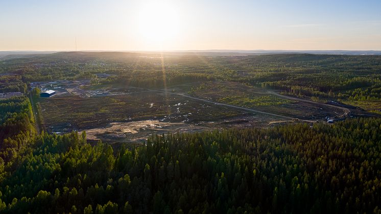 Vy över det nya industriområdet Skellefteå Site East.