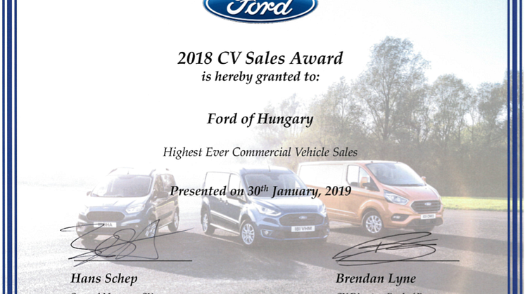Európai elismerésben részesült a Ford Magyarország