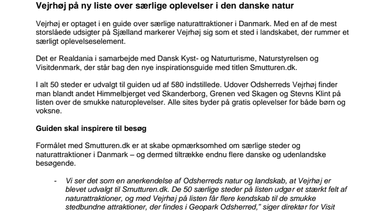 Vejrhøj er optaget i en guide over særlige naturattraktioner i Danmark