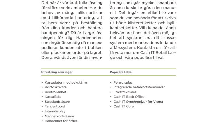 Cash IT Retail Large - För dig som driver en större verksamhet