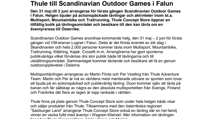 Thule till Scandinavian Outdoor Games i Falun
