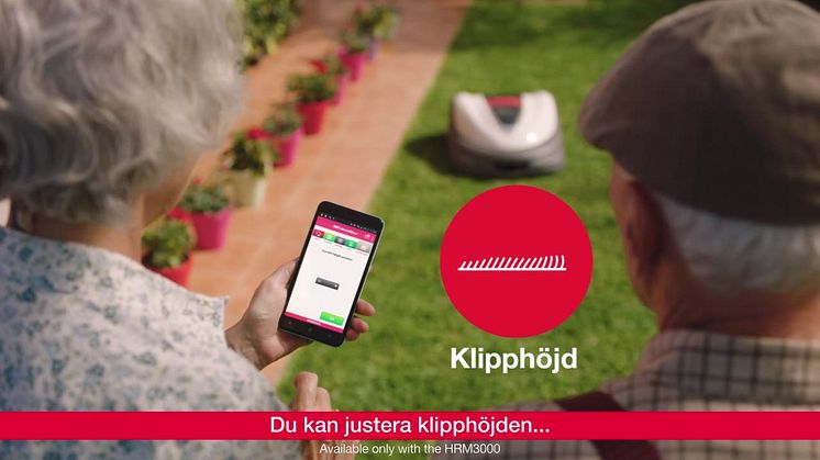 Inställningar via smartphone-app på Honda Miimo robotgräsklippare