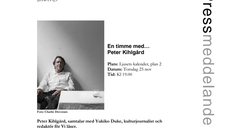 En timme med… Peter Kihlgård på Stadsbiblioteket