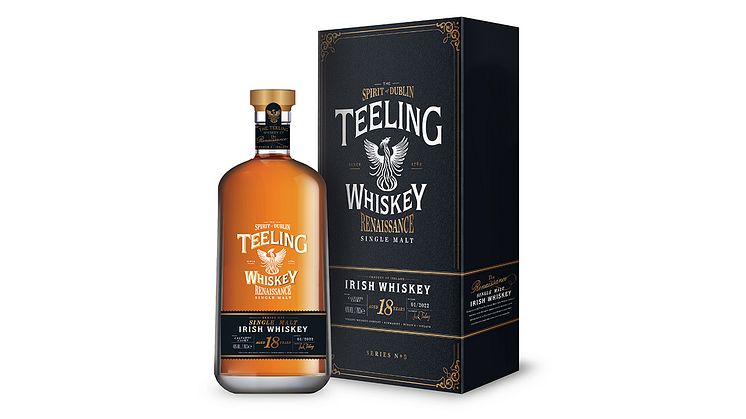 Teeling Renaissance Series 5 Single Malt Whiskey Calvados Cask 18 Years Old, irländsk whiskey i toppklass med fransk touch.