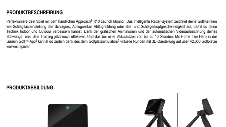 Datenblatt Garmin Approach R10