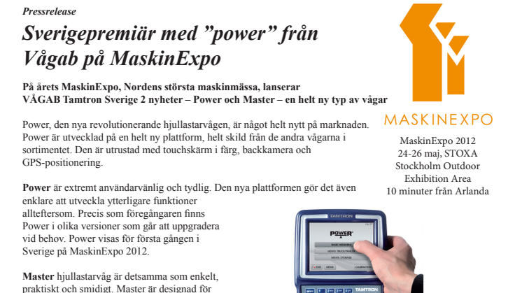 Sverigepremiär med ”power” från Vågab på MaskinExpo