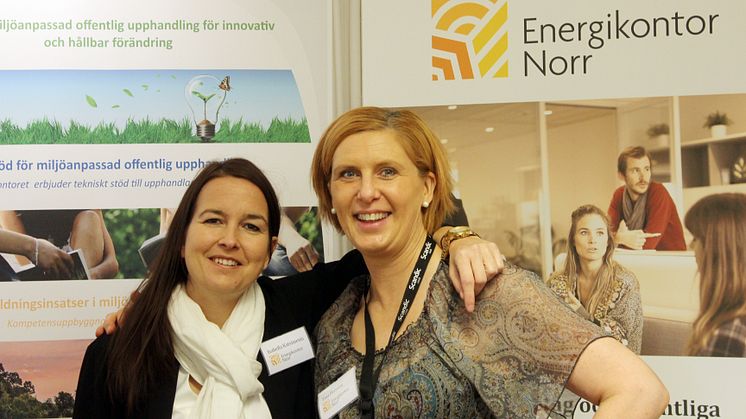 Från vänster: Isabella Katsimenis, projektledare för GreenS, tillsammans med Tina Persson, projektassistent. Båda från Energikontor Norr.