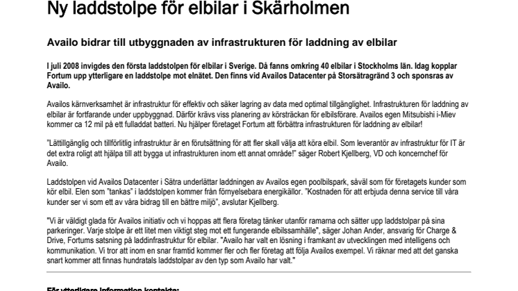 Ny laddstolpe för elbilar i Skärholmen
