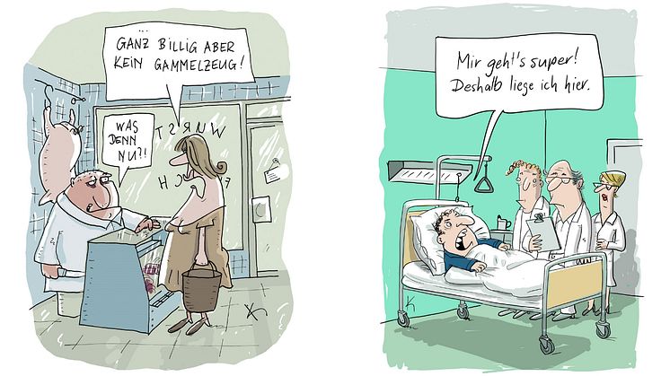 Humor - auch in schwierigen Zeiten - zeigt das Cartoonmuseum Luckau. Foto: Cartoonmuseum. 