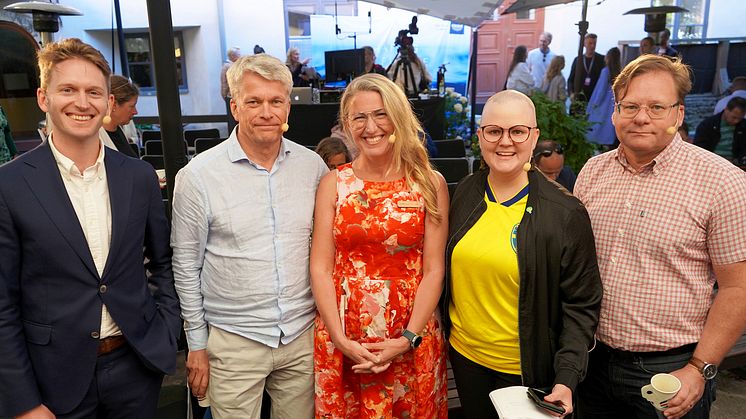 Alexander Landborn, LINK arkitektur, Per Thiberg, Vasakronan, moderator Karin Hammarskiold, Emma Hult, Civilutskottet samt Martin Erlandsson, IVL